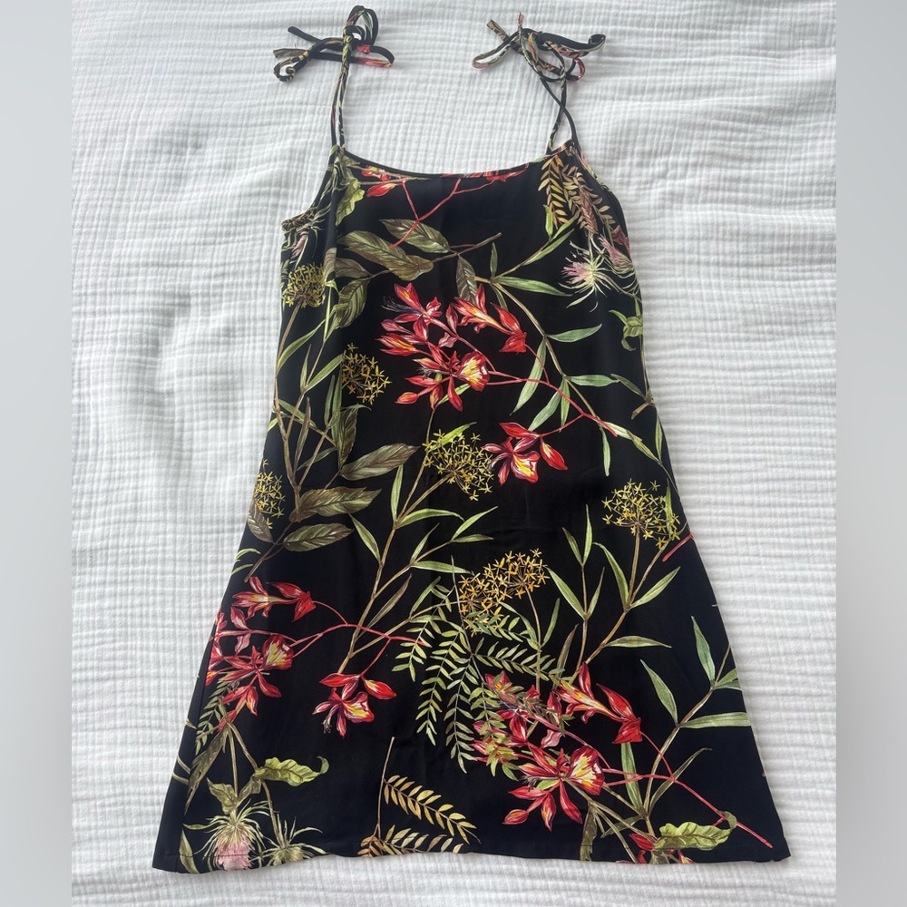 French Connection Black Floral Slip Dress | Size 0